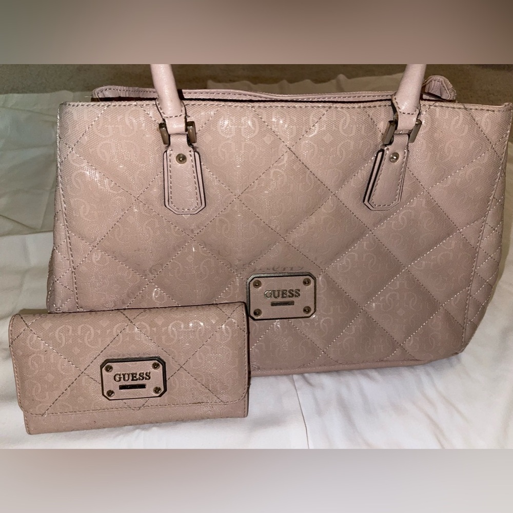 Guess dusty pink and rose purse set